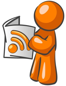 An orange man reading RSS